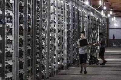 Mining farm utilizing renewable energy sources like geothermal in Iceland.