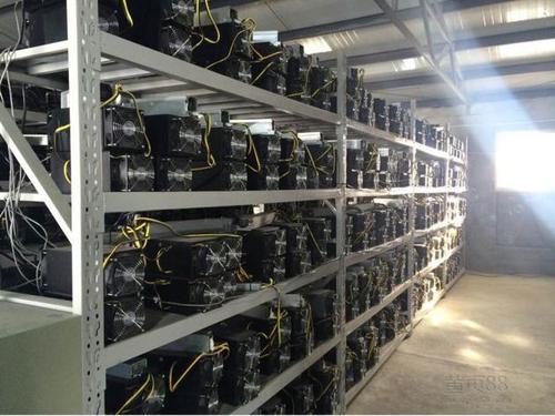 A modern Bitcoin mining rig with multiple ASIC chips.
